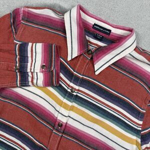 American Living Shirt Men’s XL Red Striped Cotton Button Up Aztec Long Sleeve